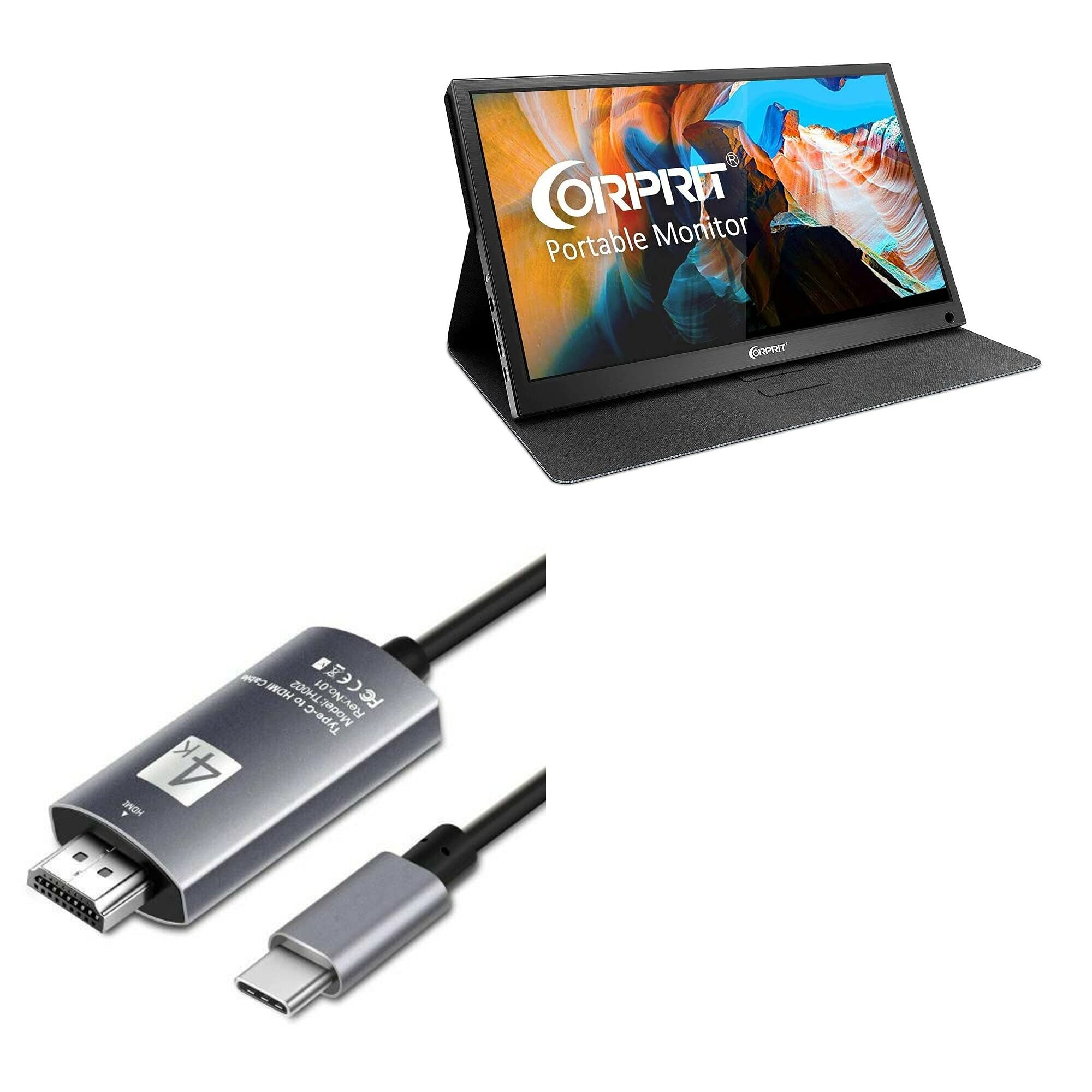 BoxWave Cable Compatible with Corprit D135 - SmartDisplay Cable - USB Type-C to HDMI (6 ft), USB C/HDMI Cable for Corprit D135 - Jet Black