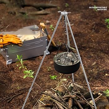 Buy Camping Tripod Campfire Cooking Dutch Oven Tripod Mini Adjustable Grill Tripod Cooker Campfire Grill Stand Tripod