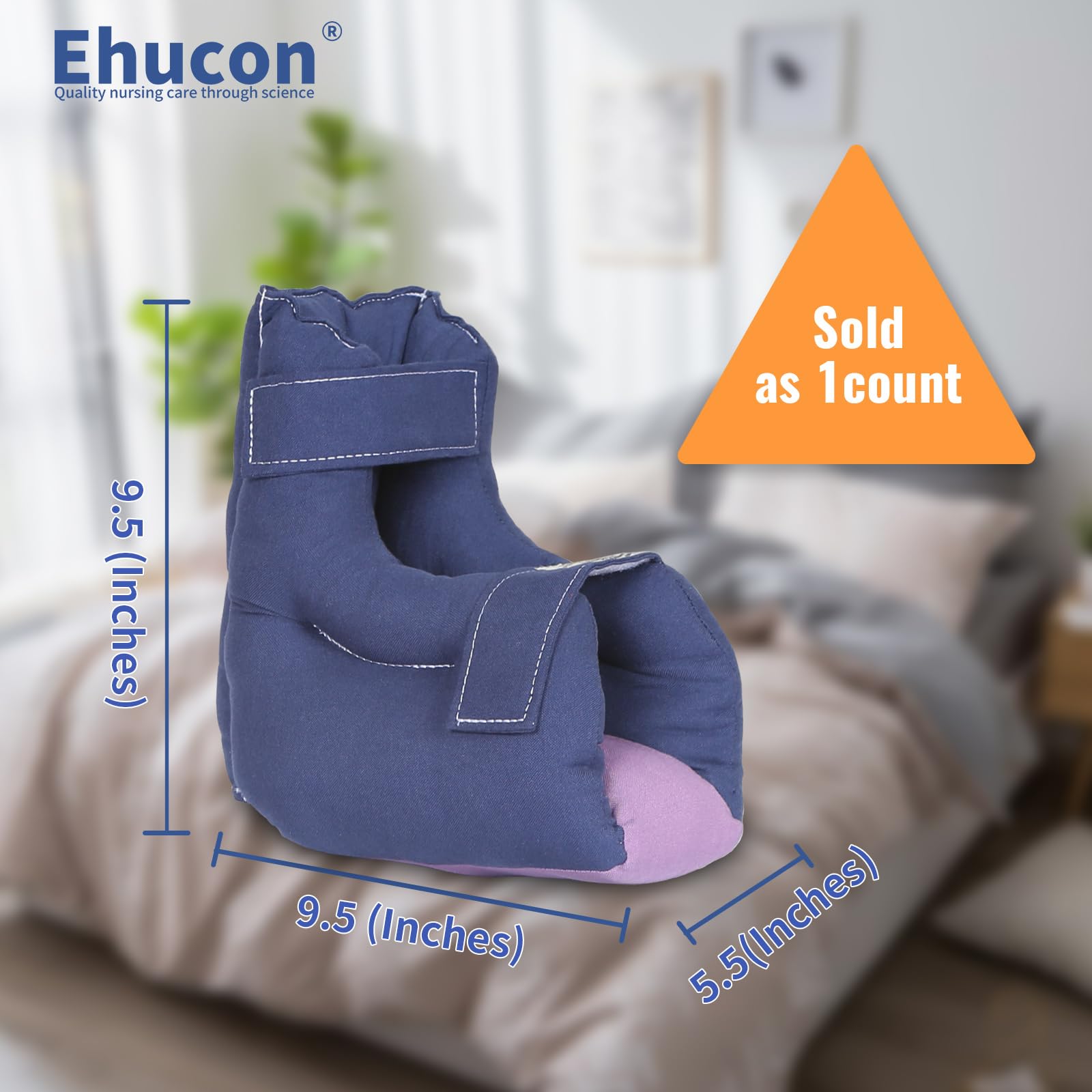 Cojín protector de talón de tamaño pequeño, almohada para eliminar la presión y las úlceras por presión, protectores de talón para protección de curación, 1 unidad de 9.5 x 9.5 x 5.5 pulgadas