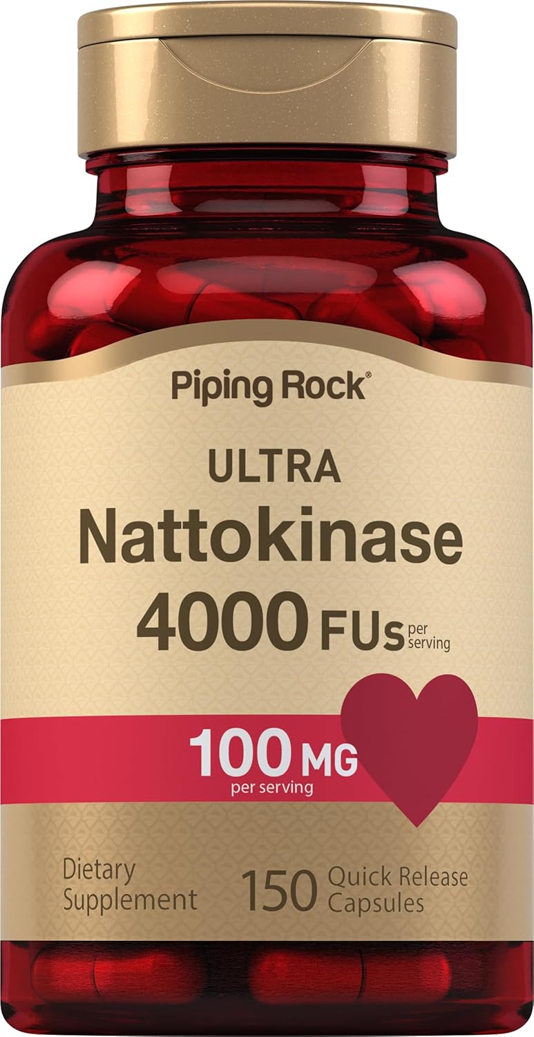 Piping Rock Nattokinase Supplement 4000 FU | 100mg | 150 Capsules | Non-GMO, Gluten Free Piping Rock Nattokinase Supplement 4000 FU | 100mg | 150 Capsules | Non-GMO, Gluten Free
