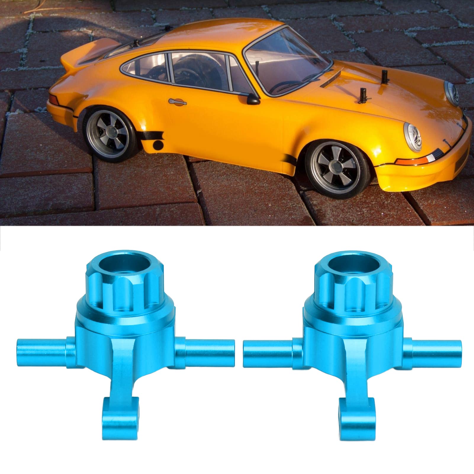 Przednie Ramiona Samochodu RC, Przednie Ramię Kierownicy ze Stopu Aluminium dla Tamiya TT02 1/10 Części do Modernizacji Samochodu RC Lekka i łatwa Instalacja(niebieski)