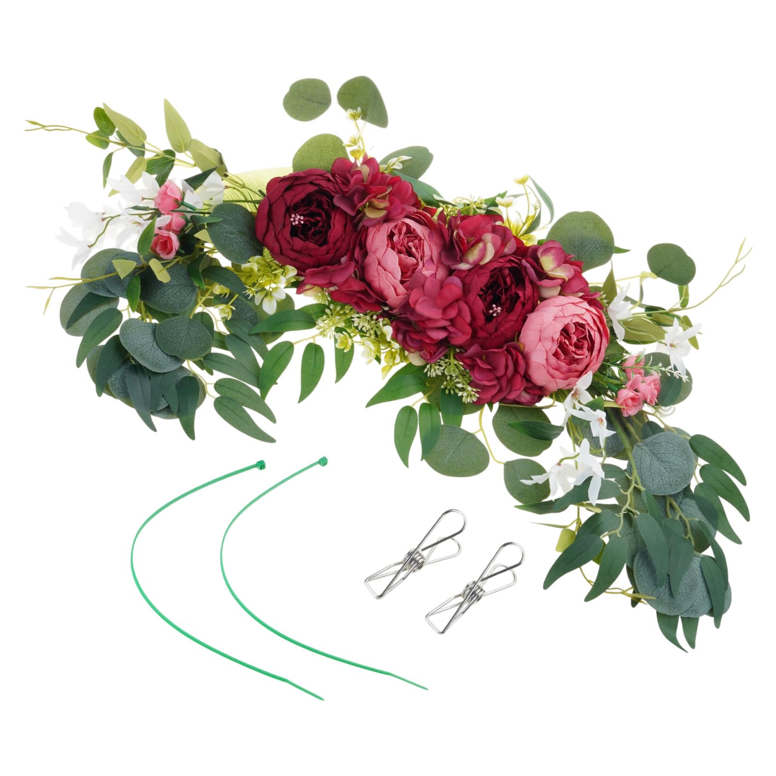 sodeber Artificial Flower Swag Wedding Welcome Sign Decoration for Wedding Party Reception Backdrops Table Centerpieces Artificial Flower
