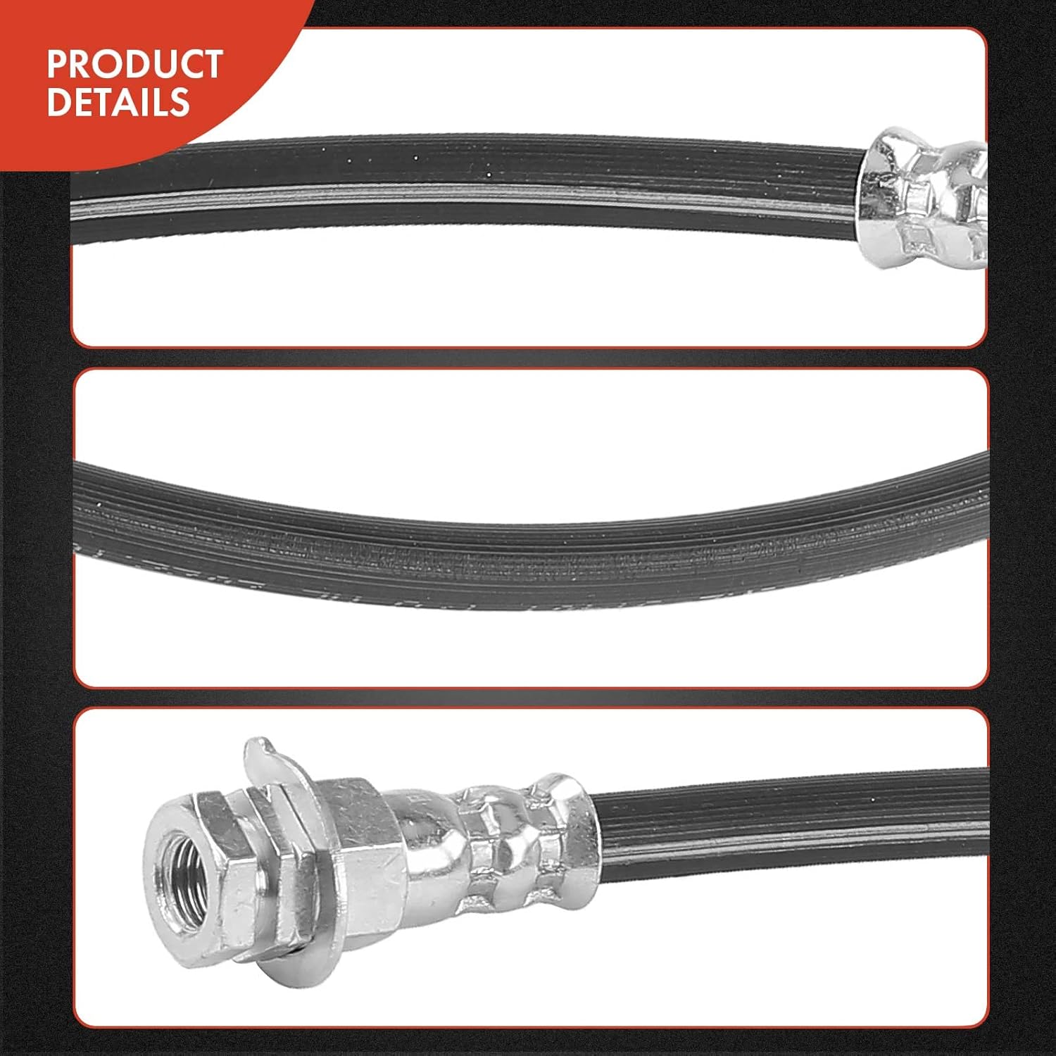 A-Premium Front Driver and Passenger Brake Hydraulic Hose Compatible with Ford Models - For F-250 1995-1997, For F-350 1995-1997, RWD - Replace# F5TZ2078A,Pack of 2