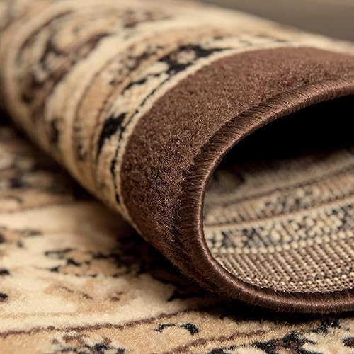 Miniatura 6 de Unique Loom Sialk Hill Collection - Alfombra de área - Washington (4 pies 1 pulgada, redonda, marrónnegro)