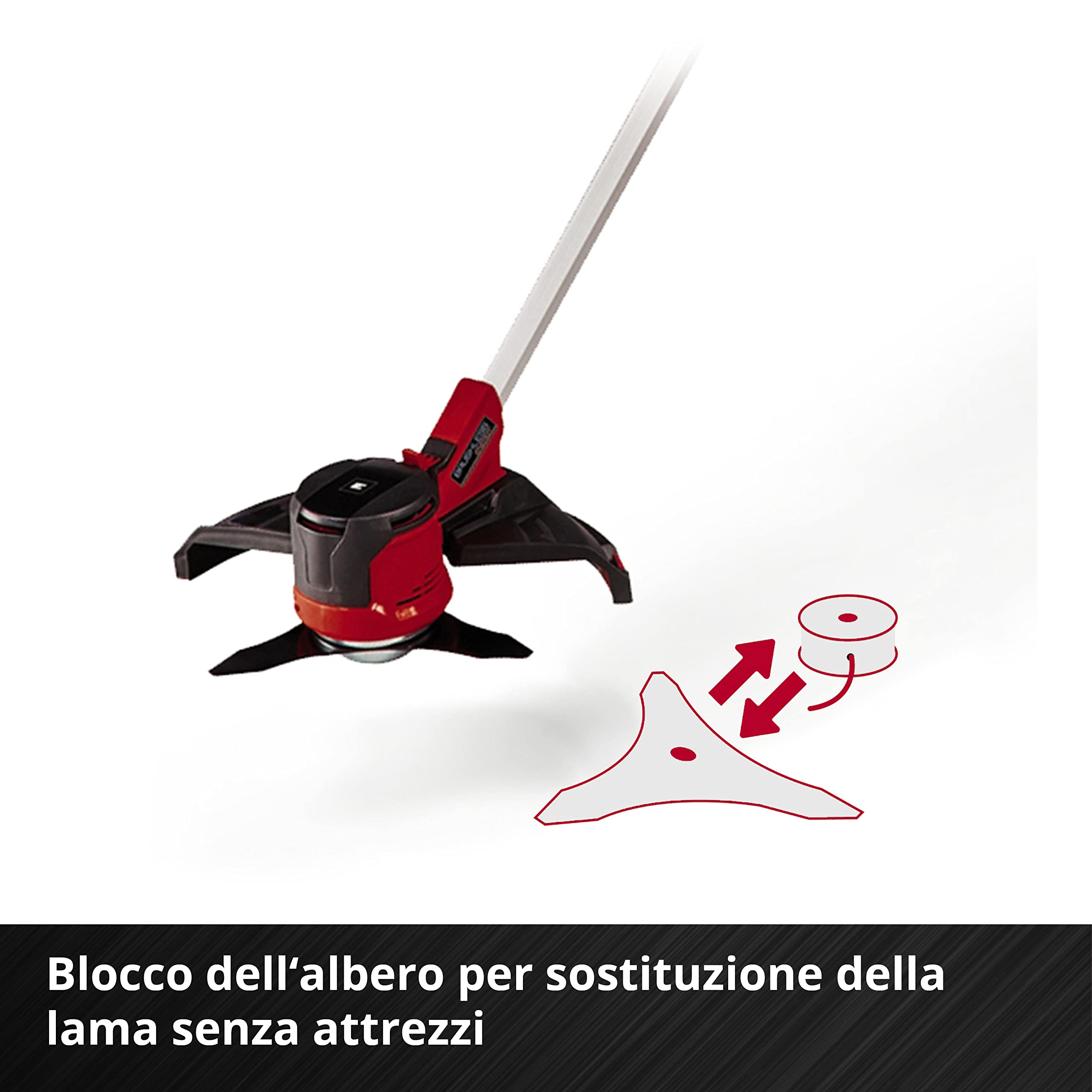 Einhell AGILLO 36/255 BL-Solo Decespugliatore a batteria Power X-Change (36V, motore brushless, Asta 190 cm, lama a 3 denti, diam. taglio 25,5 cm, diam. Taglio 30 cm, senza batteria e caricabatteria)