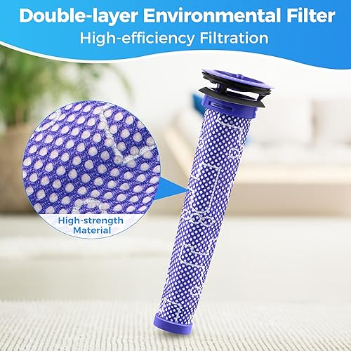 Miniatura 5 de Paquete de 4 prefiltros de repuesto para Dyson  Filtro de vacío compatible con Dyson V6 V7 V8 DC59 DC58 Reemplaza la parte 965661 01 (paquete de 4)