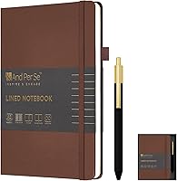 Vista 1 de &And Per Se Lined Journal and Pen Set, A5 Leather Hardcover Notebook with Pen & Stationary Set, 160 Pages 100GSM Thick Ruled Paper Journal for
