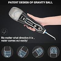 Vista 4 de H2ofloss Irrigador dental portátil con 5 modos, 6 puntas de chorro reemplazables, limpiador de dientes impermeable recargable para el hogar
