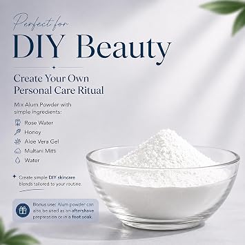 minature Alum Powder Potassium (Fitkari/Phitkari) -100% Natural Skincare for Acne, Odor Control & Water Purification Face Mask for |Pore Refining 227g |Face Pack Powder |Cruelty-Free