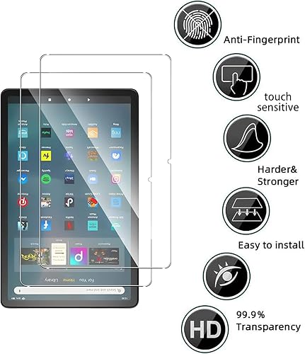 Miniatura 2 de PCduoduo Paquete de 2 Protector de pantalla de vidrio para Tienda Fire Max 11 Display 2023  Película de vidrio templadodureza 9H, capa de blindaje