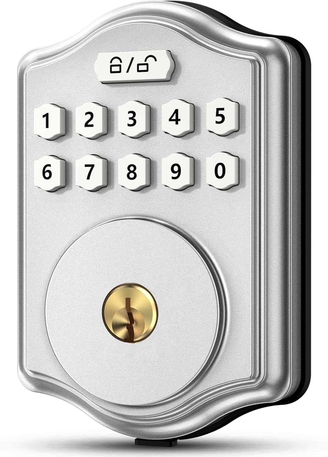 Keyless Entry Door Lock with Code, Electronic Keypad Deadbolt with 2 Keys, Smart Door Locks for Front Door, Voice Guidance, Anti-Peeping Password, Auto Lock, Easy to Install, Silver Keyless Entry Door Lock with Code, Electronic Keypad Deadbolt with 2 Keys, Smart Door Locks for Front Door, Voice Guidance, Anti-Peeping Password, Auto Lock, Easy to Install, Silver