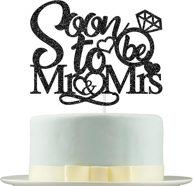 Deloklte Soon to be Mr & Mrs Cake Topper Bride & Groom