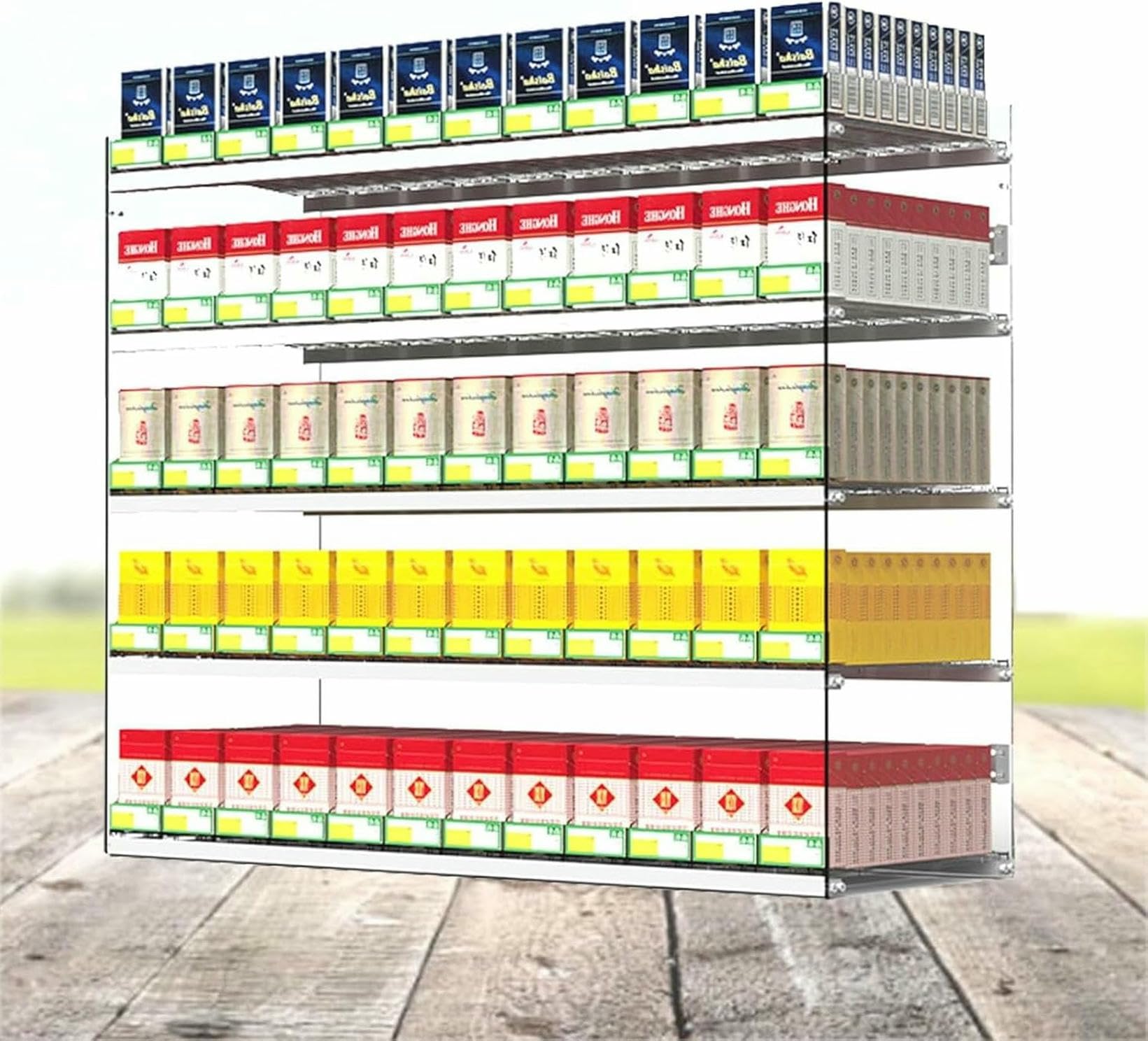 Exposant de cigarettes pour comptoir de bureau de tabac étagère murale automatique transparente
