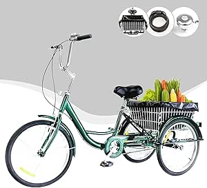 Triciclo Per Adulti Pinuox 20 Pollici - 8 Marce, Portata 110kg Con Cestino | Per Anziani E Donne - Foto 4