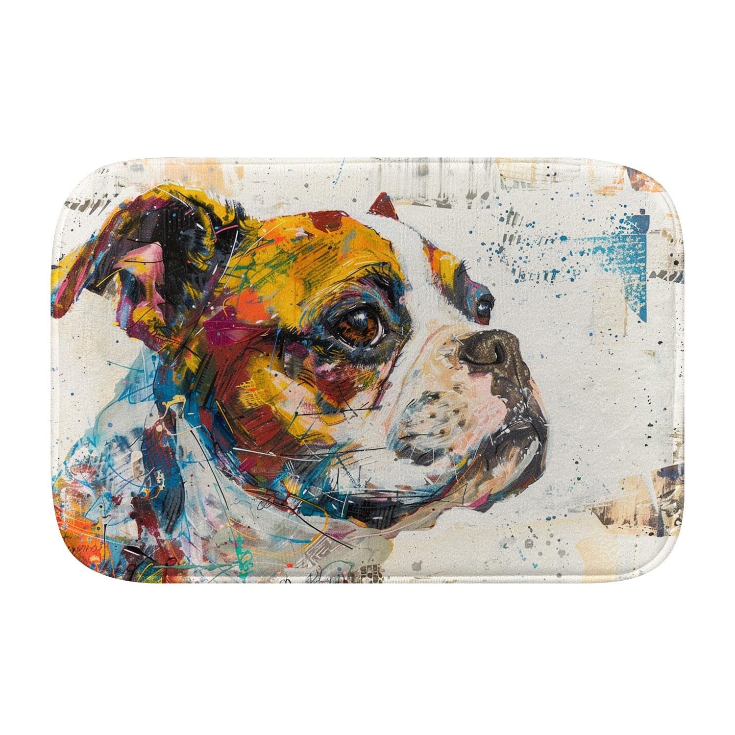 Mousse à mémoire de forme pour salle de bain tapis de bain chic motif chien L