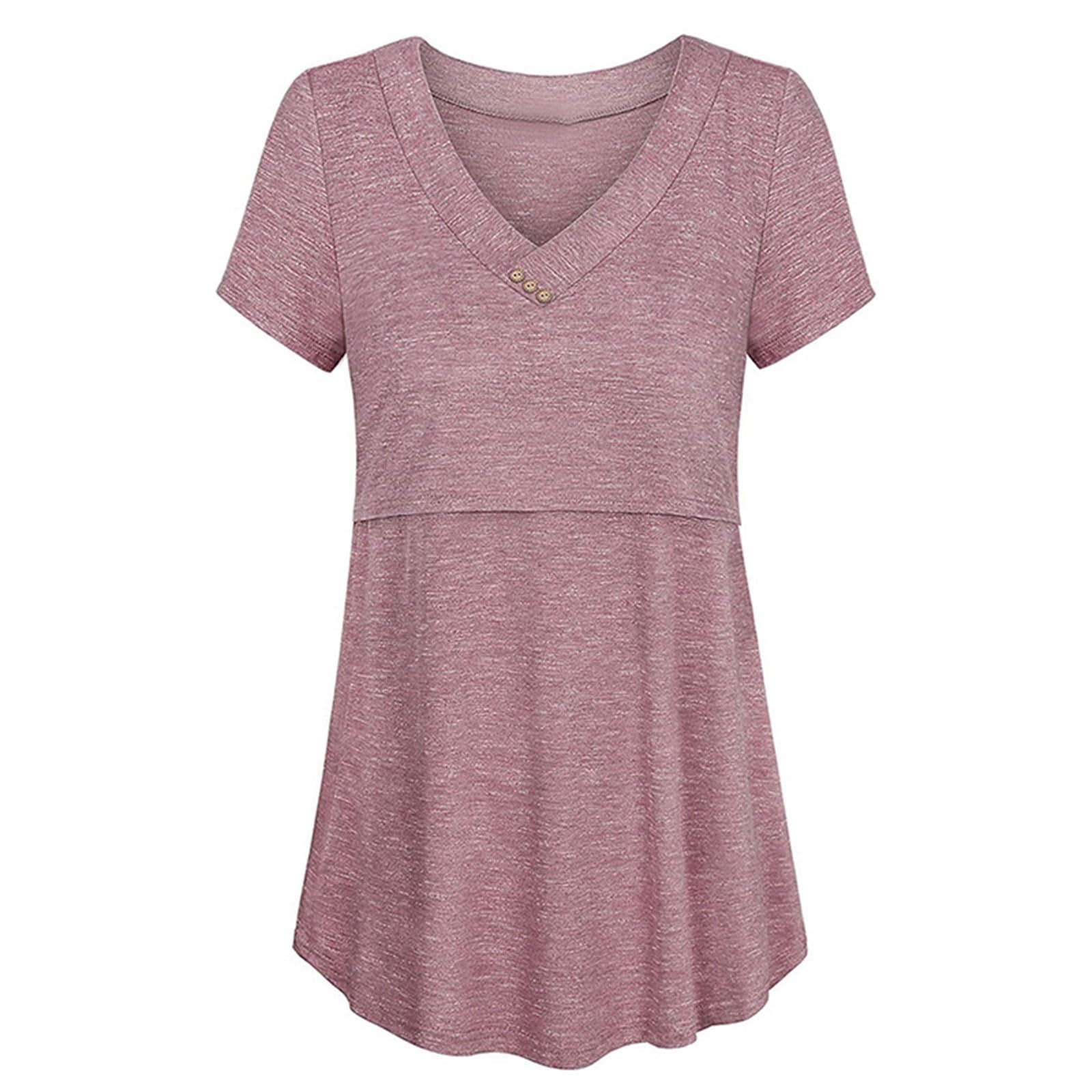 Still Tshirt Kurzarm Baumwolle Schwangerschaft Stillshirt Top V-Neck Stilltop Baumwolle Umstandstop Umstandsbluse Schwangere Tunika zum Stillen Nursing T-Shirt Umstandskleidung Umstandsmode Geschenk
