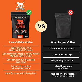 Lean Caffeine Bulletproof Coffee Decaffeinated Coffee Ground - 227 g