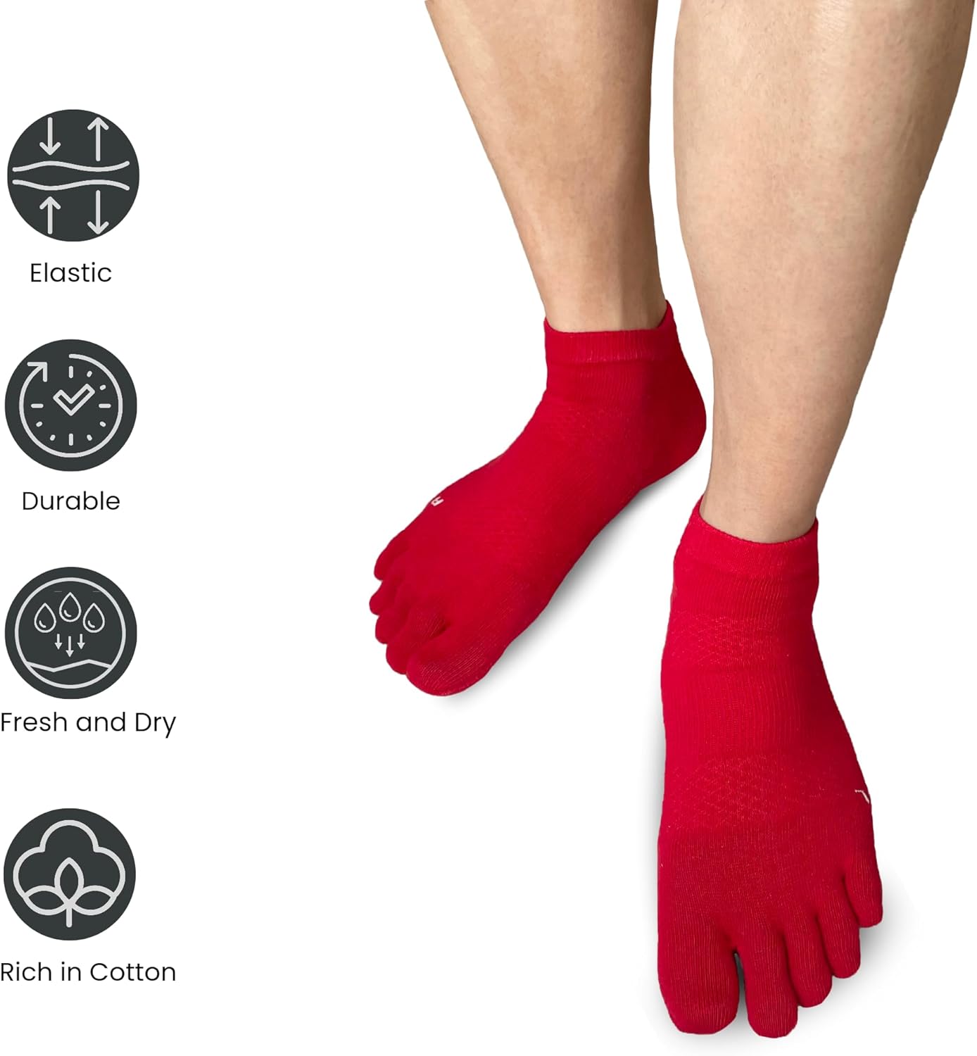 Cushion Running Toe Socks Athletic Five Finger Socks Ankle Toe Socks for Men and Women No Blister - Image 6