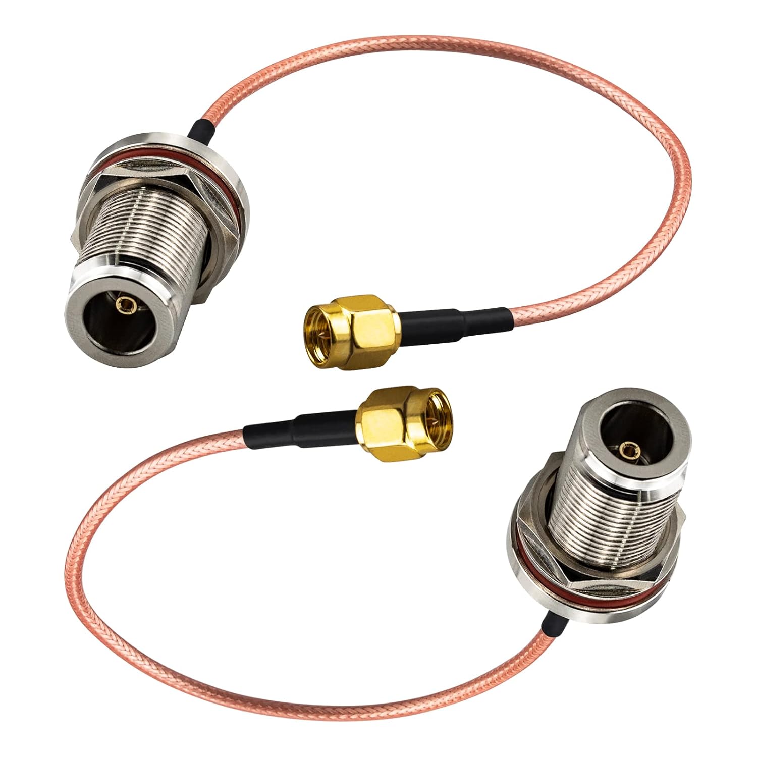 SMA Male to N Female Bulkhead with Waterproof O-Ring RG316 Cable 7.8Inch N to SMA Male Coaxial Adapter Cable 50Ohm Low Loss N Type to SMA Cable for Router Antenna Signal Enhancer Adapter