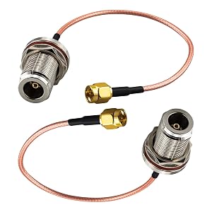 SMA Male to N Female Bulkhead with Waterproof O-Ring RG316 Cable 7.8Inch N to SMA Male Coaxial Adapter Cable 50Ohm Low Loss N Type to SMA Cable for Router Antenna Signal Enhancer Adapter