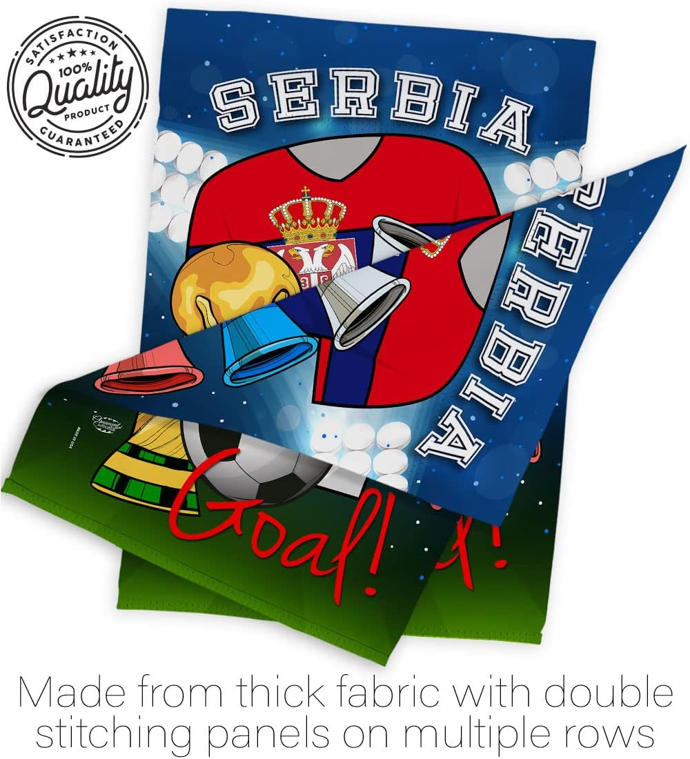 World Cup Serbia Flags Serbian Banner Room Wall Art Flag Poles For Outside House Patio Porch Lawn Garden Stand Tapestry Yard Signs FIFA Gifts Sports Fan Trophy Soccer Game Football Made In USA