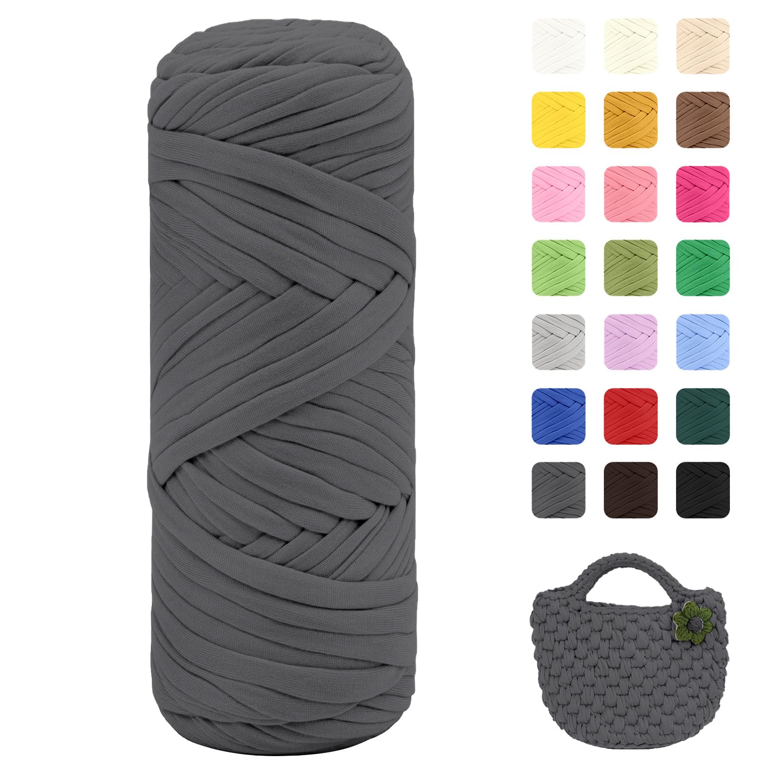 Maxee 400g T-Shirt Garn – 2 er Pack (je 200g/75m), Weiches Beilaufgarn zum Häkeln & Stricken – Farbintensiv & pflegeleicht, Ideal für Häkeltaschen/Körbe/Teppiche DIY Projekte, Handarbeiten und Deko