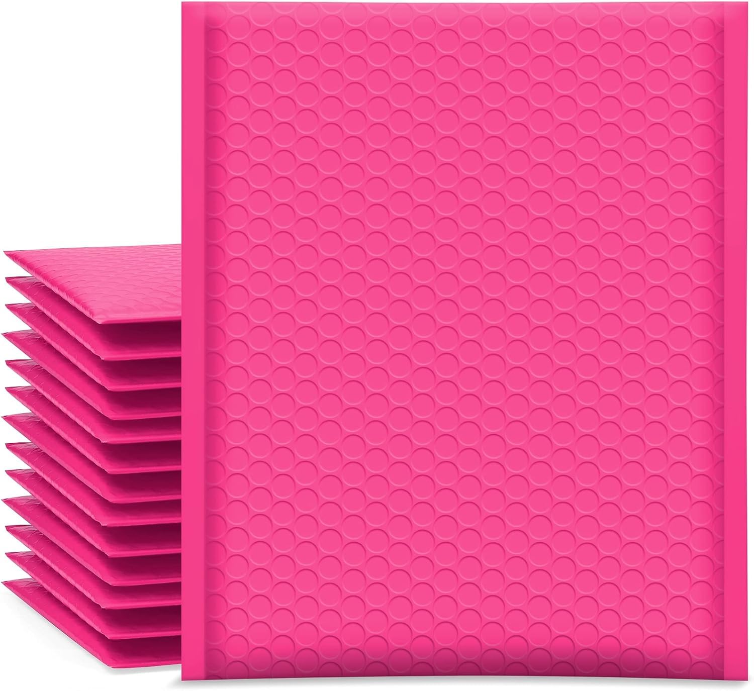 Bubble Mailers 100 Pack, Metallic Foil Bubble Mailer Waterproof Self Seal Shipping Gold Silver Black or Pink, Padded Envelopes for Mailing Packaging (Pink, 140x175mm) โ image 1