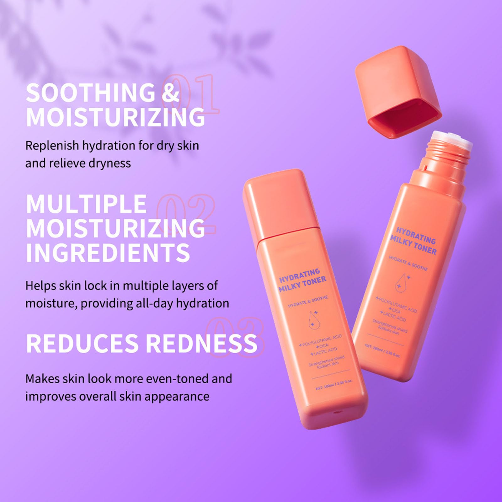 Milky Toner für das Gesicht – feuchtigkeitsspendendes und beruhigendes Gesichtswasser mit taufrischem Finish, Hautbarriere-Unterstützungsformel für alle Hauttypen, antihaftbeschichtete