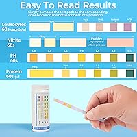 Vista 3 de 4 en 1 Tiras de prueba UTI, kit completo de prueba de infección del tracto urinario para uso en casa para mujeres, hombres y niños, prueba de orina