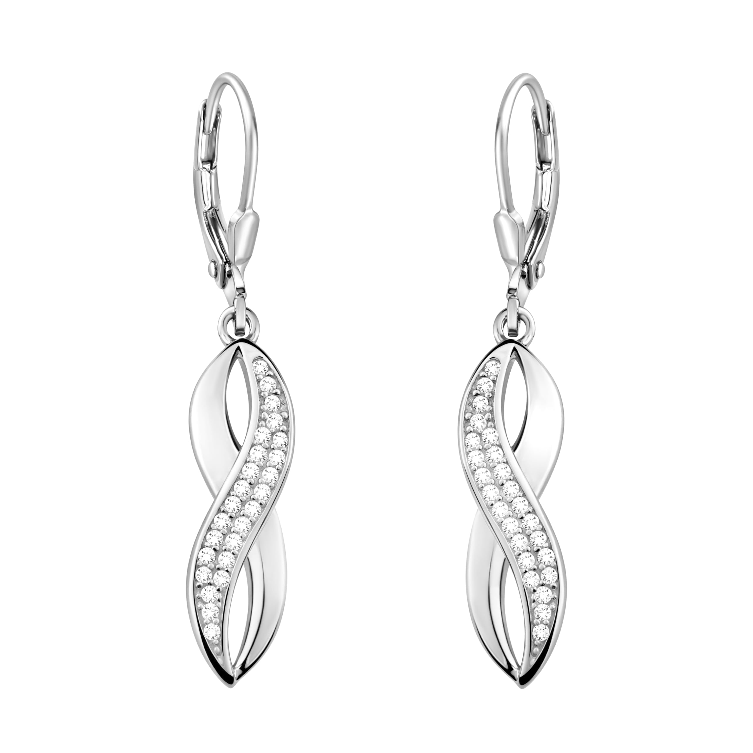 SOFIA MILANI - Orecchini da Donna in Argento 925 - con Pietra Zircone - Orecchino Pendente ad Infinito