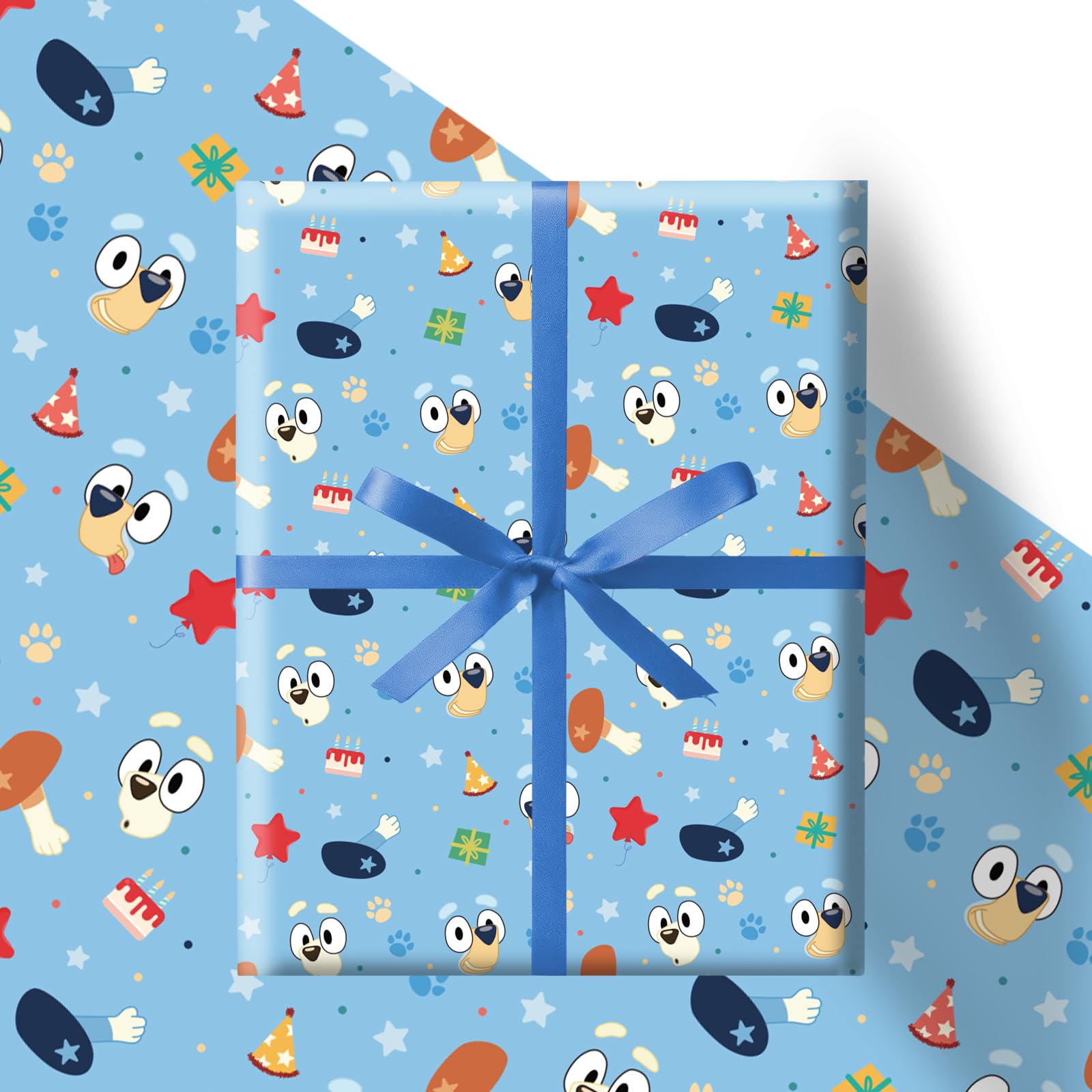 Wrapping Paper 5 Sheets- 50*70cm Cartoon Wrapping Paper Sheets, Gift WrappinG PapeR for Present Gift Wrap Pack for Birthday, Recyclable BirthDay WrappinG PapER for Kid Boy Girl Party Favor Decorations — image 1