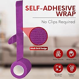 HEALQU Self Adhesive Bandage Wrap - Cohesive Tape for Athletic and Sports 3x5yd, 12 Rolls - Self Adherent Medical Tape, Flexible, Elastic Bandages Multicolor for Wrist & Ankle Vet Wrap for Dogs