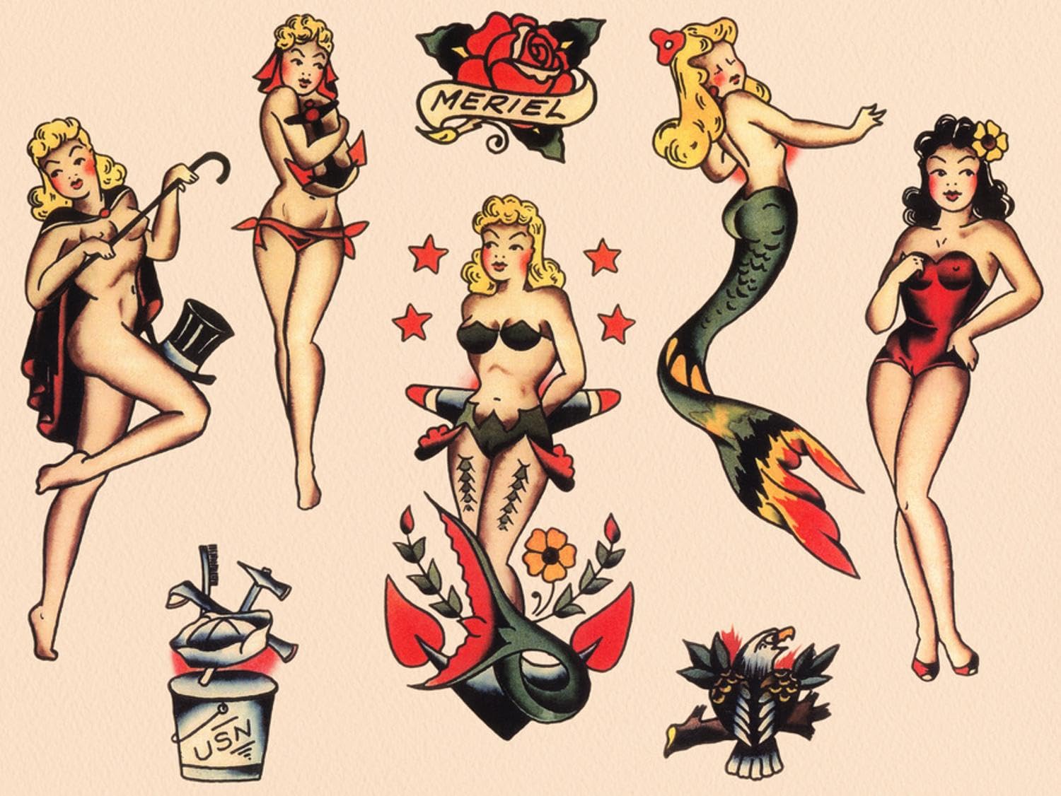 Amazon.com: ART.COM Wall Art Print Mermaids and Dancers, Authentic