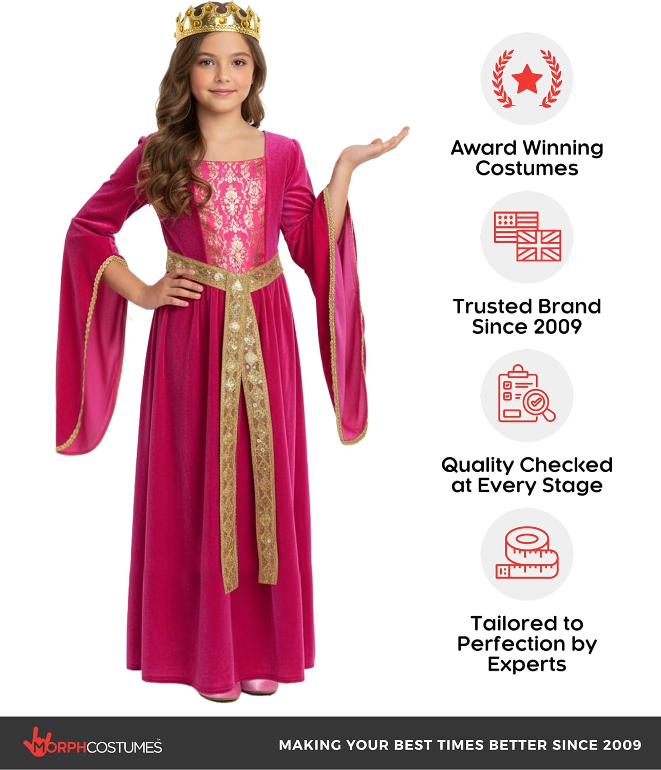 Morph Medieval Princess Costume Girl Renaissance Medieval Kids Renaissance Costume for Girls Halloween Costumes For Girls