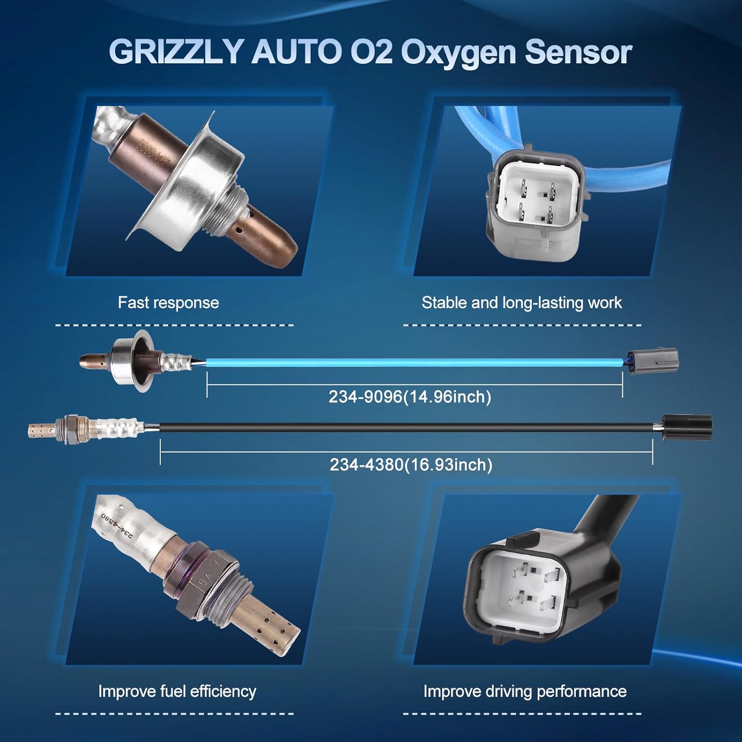 O2 Oxygen Sensor Upstream and Downstream for Nissan Cube Versa 1.8L L4 2010-2012, for Nissan Sentra 2.0L L4 2010-2012, O2 Sensor Replace ‎234-9096 234-4380 2Pcs