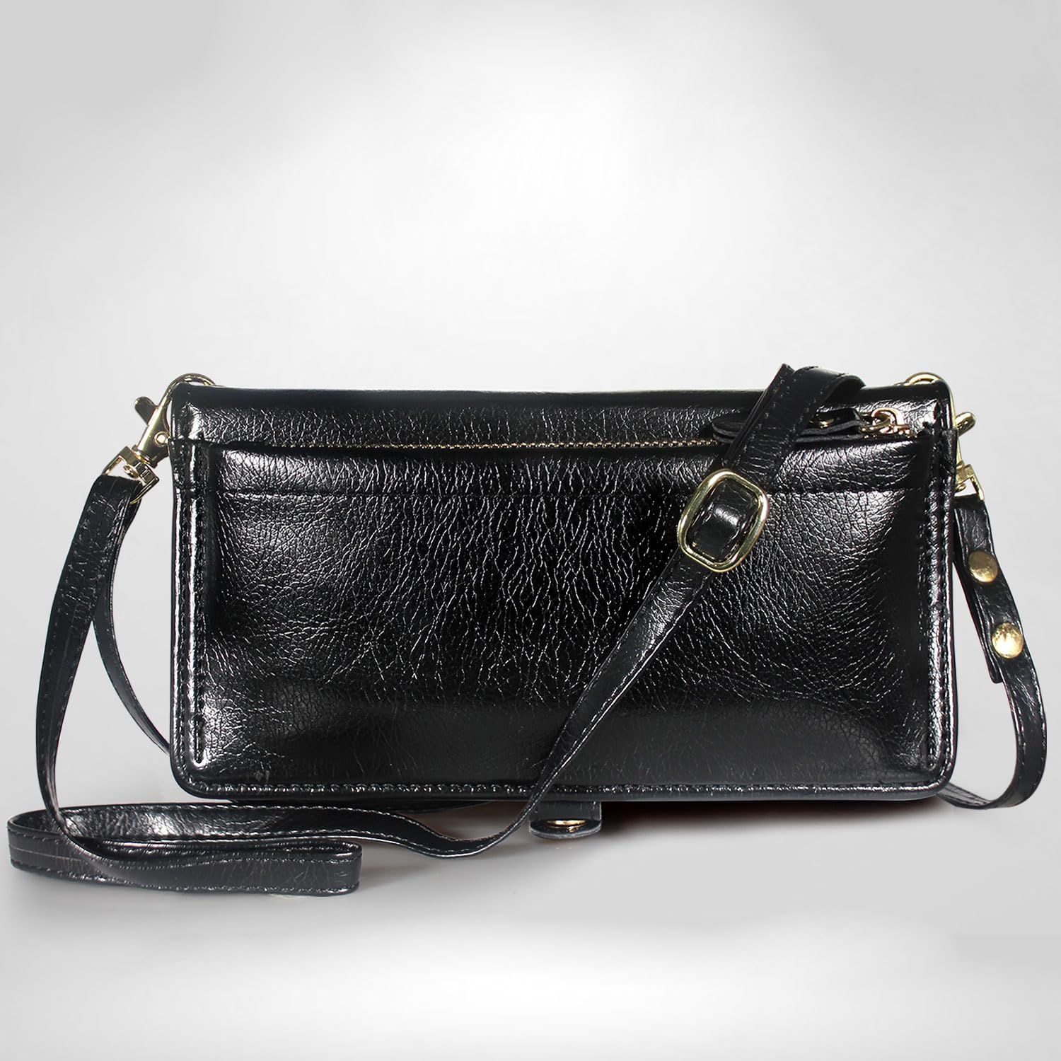 Harryshell Crossbody for T-Mobile Revvl 7 5G Wallet Case [10 Card Slots] with [Theft-Scan Blocking],Cash Coin Zipper Pocket Long Shoulder & Wrist Strap (Black)