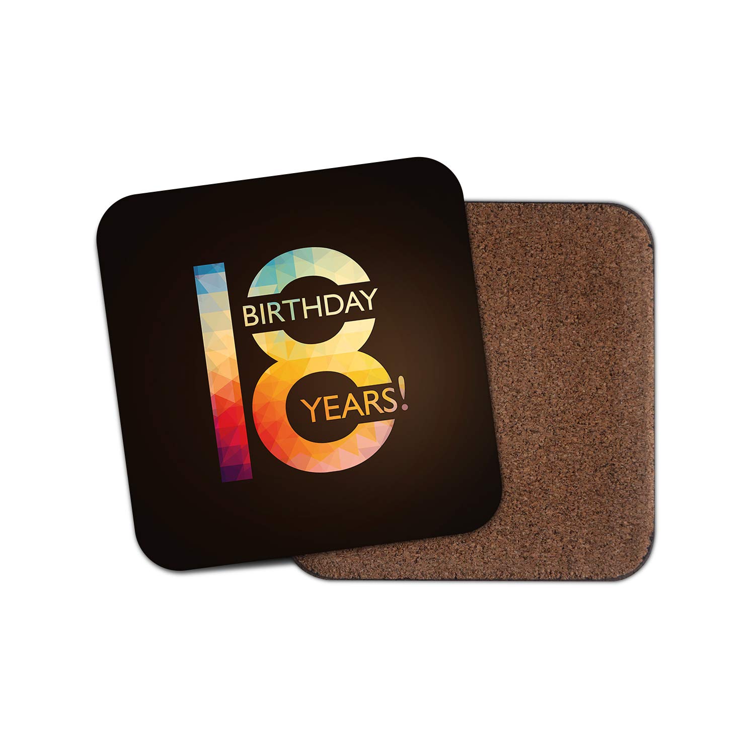 Destination Vinyl Ltd Multicolor 18Th Birthday Coaster - Eighteen Years Fancy Celebrate Party #19114