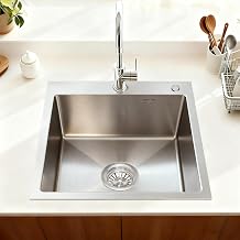 38 x 38 cm Stainless Steel Sink Kitchen Sink with 1 Bowl with Siphon Set Stainless Steel Colours