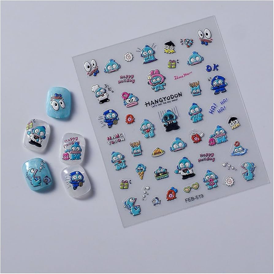 アニメ　キャラクター　ネイルシール Amazon.co.jp: ハンギョドン ネイルシール ネイルセット 2枚セット