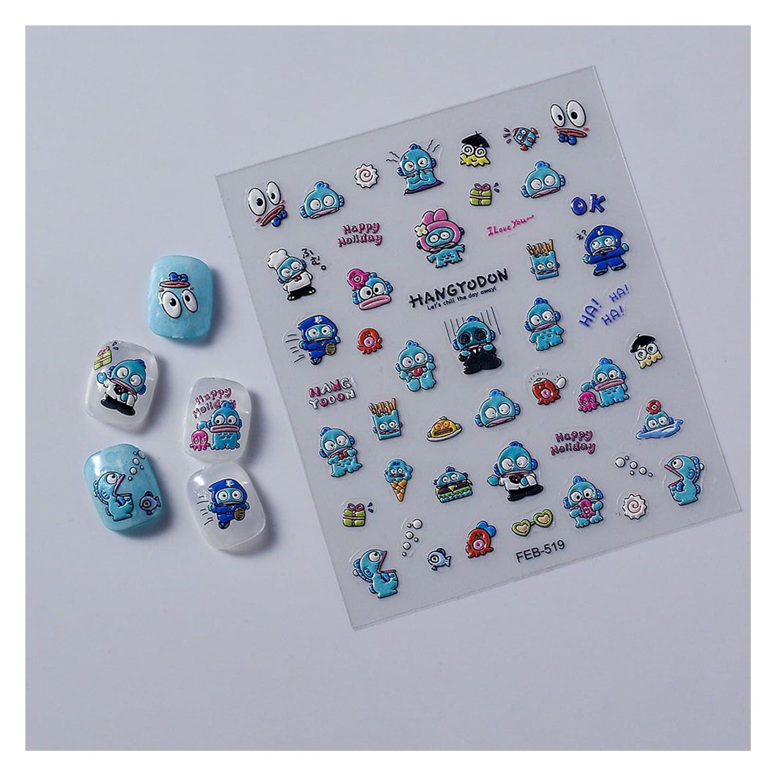 Amazon.co.jp: ハンギョドン ネイルシール ネイルセット 2枚