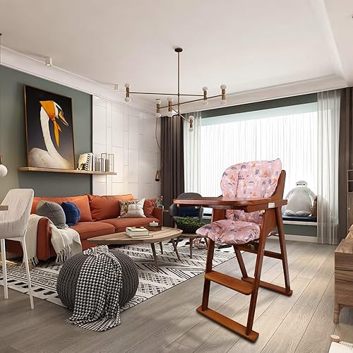 Miniatura 2 de Longwuny - Cojín para silla alta, funda para silla alta, suave y cómodo, ligero y transpirable, hace que el bebé se sienta más cómodo (patrón de