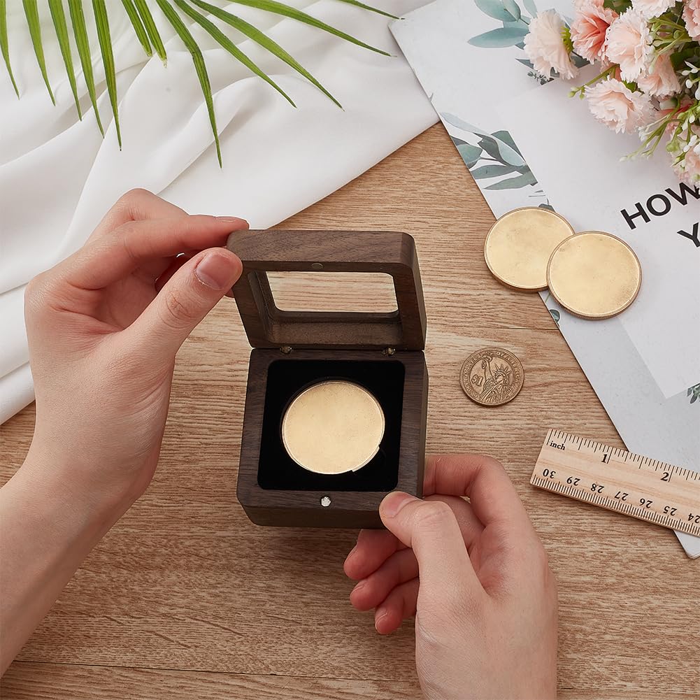 SUPERFINDINGS Boîte De Rangement Pour Pièces De Monnaie En Bois Avec