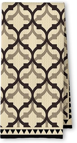 Miniatura 7 de Toallas de Cocina a Cuadros Neutros Bohemios, Toallas de Cocina y Té a Cuadros Beige y Negro para Decoración de Cocina, Toallas de Mano Retro de 1