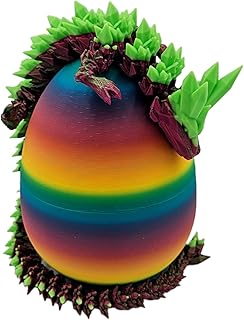 Mystery Crystal Dragon Egg Articulating Collectible Figurine - Fun and Unique Colors - ADHD, Autism, Stress Relief - Random Colors (Crystal Dragon)