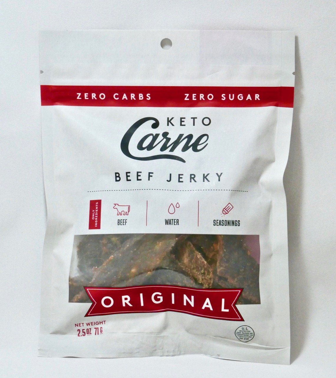 KETO CARNE | Healthy Keto & Low Carb Beef Jerky | 0g Carb | 0g Sugar | Sugar Free, Zero Carb | Gluten Free | Soy Free | Preservative Free | Nitrate Free | All Natural | Pack of 4