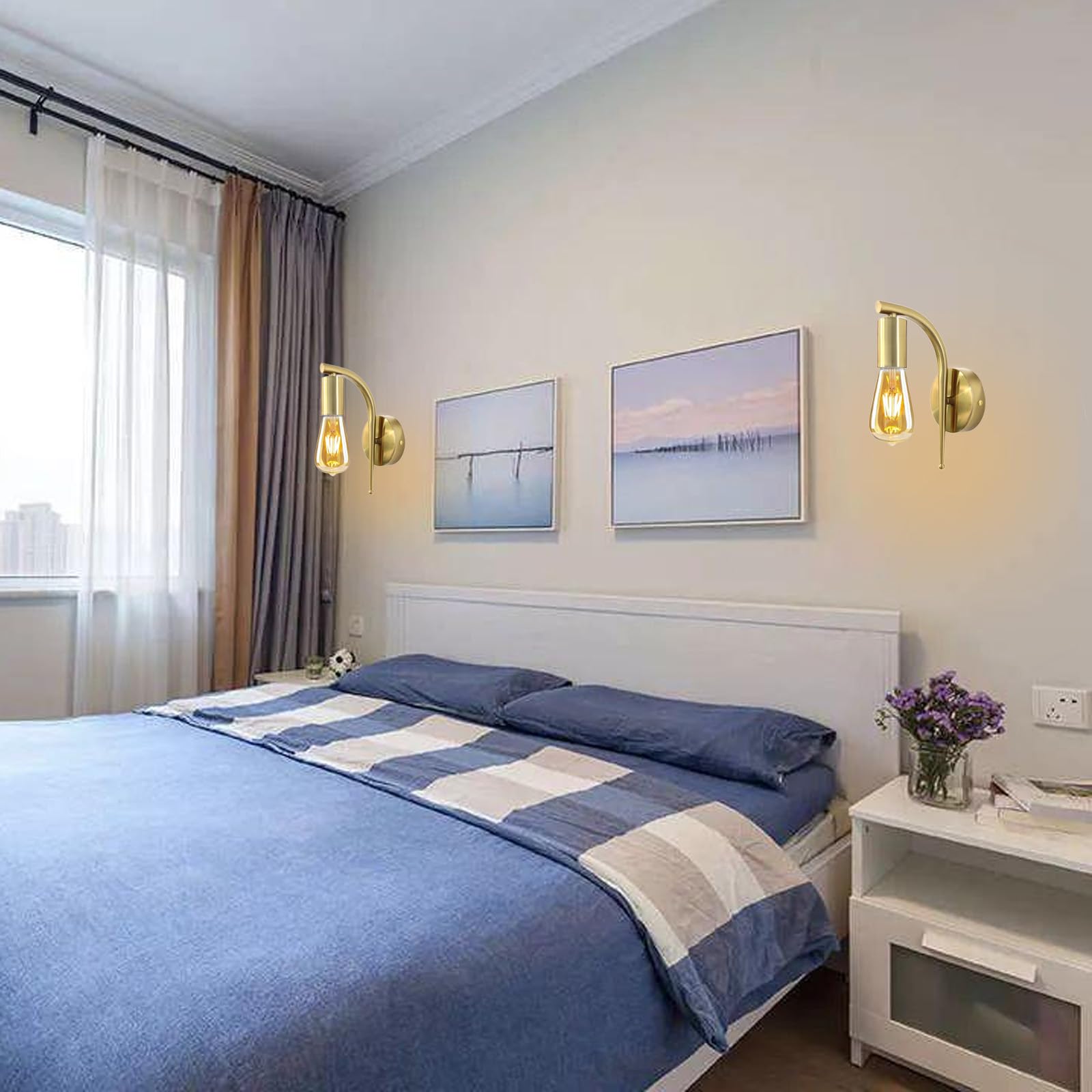 Applique Da Parete Vintage E27 - Lampada Industriale Per Interni, 2 Pezzi - Foto 9