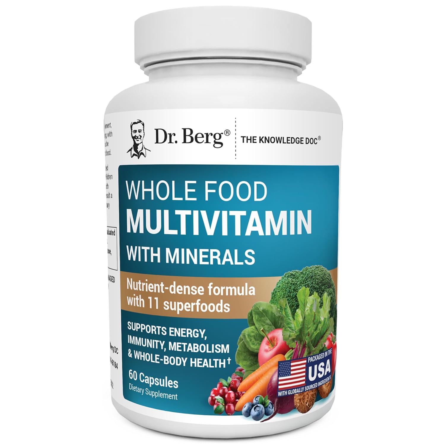 Dr Berg Whole Food Multivitamin with Minerals - Daily Multivitamin for Men and Women - Includes Premium Whole