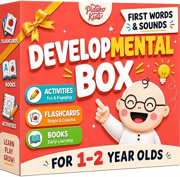 Speech Therapy Materials & Learning Toys for 1-2 Year Old, Preschool Learning Activities with Phonic Baby Flash Cards for 12 to 18 Months, Montessori Toys, First Words & Board Books by Pidoko Kids