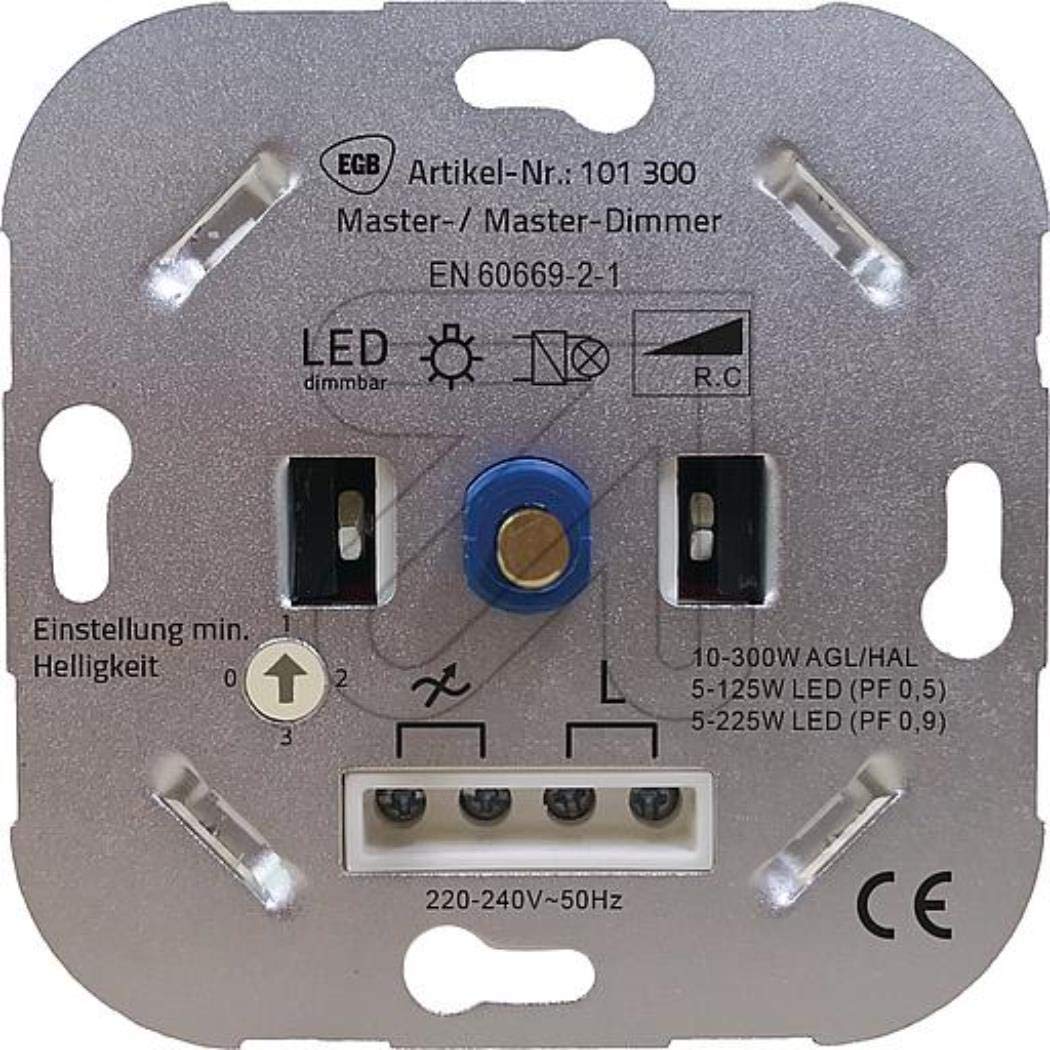 EGB Master-/Master-Dimmer für LED und Standard Phasenabschnitt, PF>0,7=185W / PF>0,9=225W f. LED (9829101300)