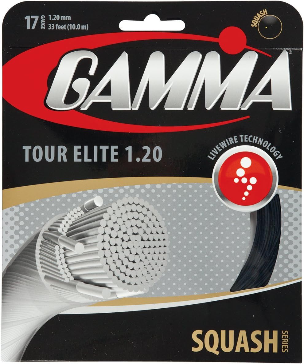 Gamma Tour Elite Squash Strings - Patented Live Wire Tech for Max Power, Feel & Elasticity